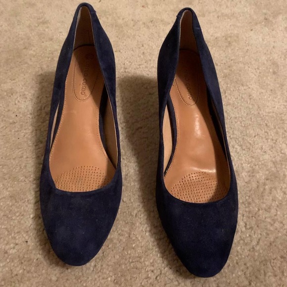 Corso Como Blue Suede Heels - Picture 1 of 5